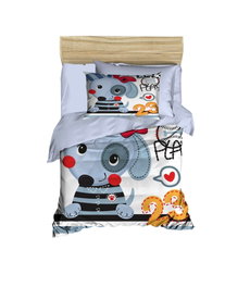 L'essentiel linge de maison Juego de Funda Nórdica PH127 Lila, Azul y Blanco